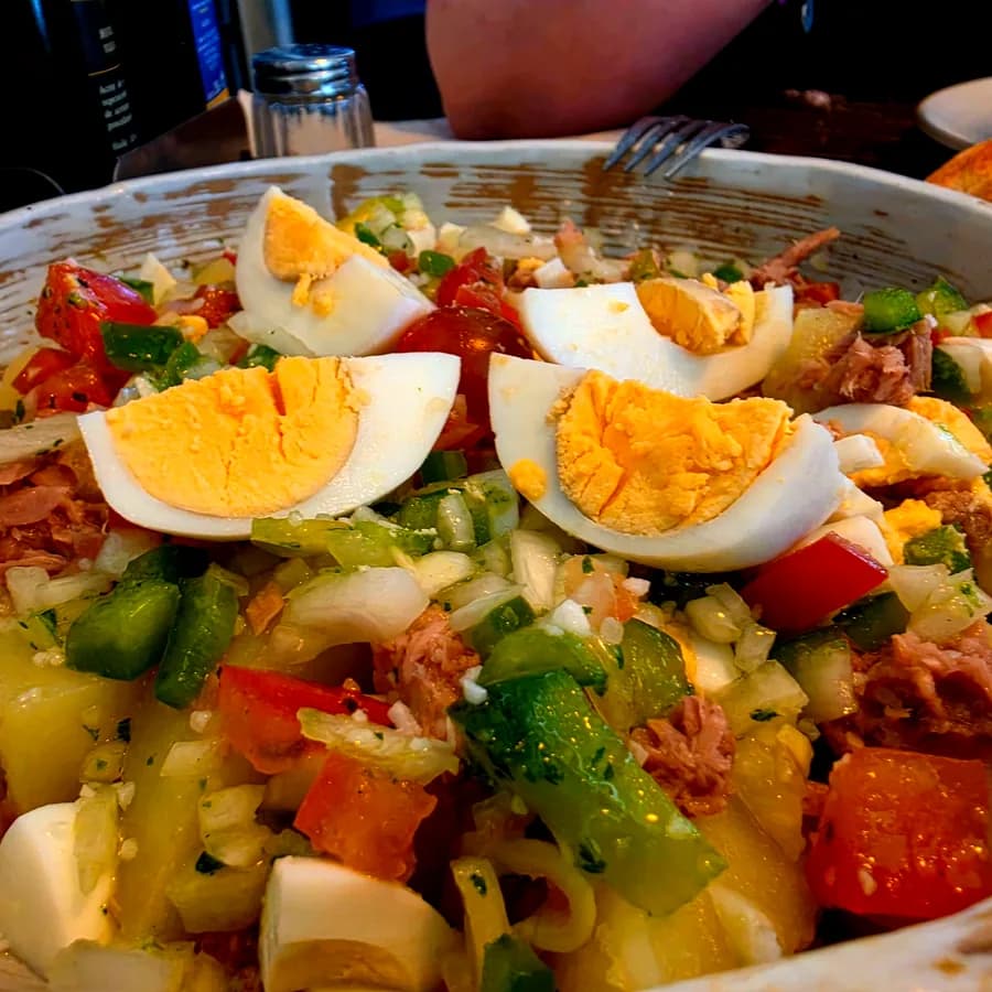 Dressed Potatoes with Egg and Tuna