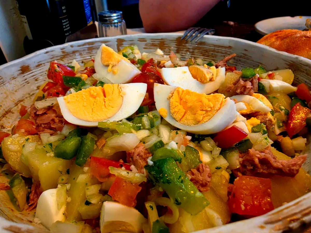 Dressed Potatoes with Egg and Tuna