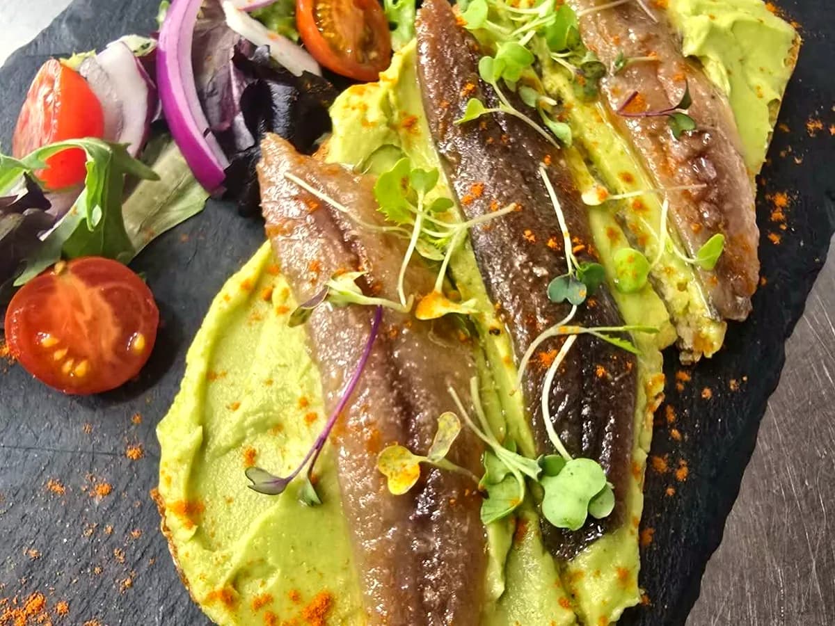 PREMIUM SMOKED SARDINE AND GUACAMOLE TOAST